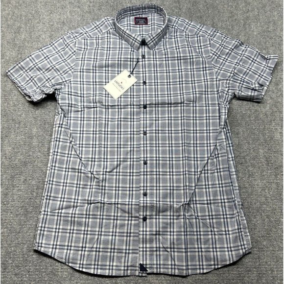 UNTUCKit Other - UNTUCKit MacMurray Shirt Mens XLT Tall Slim Blue Short Sleeve Button Up Cotton